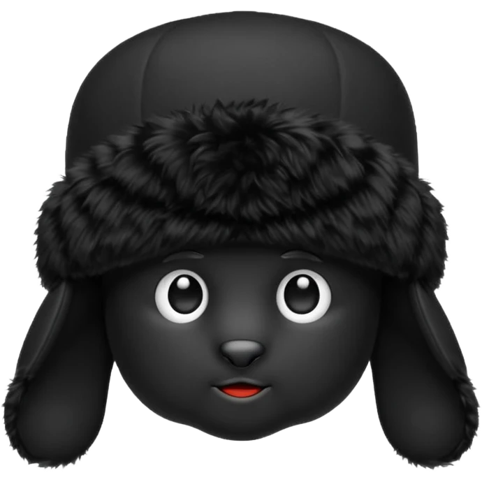 A blank Black ushanka hat emoji