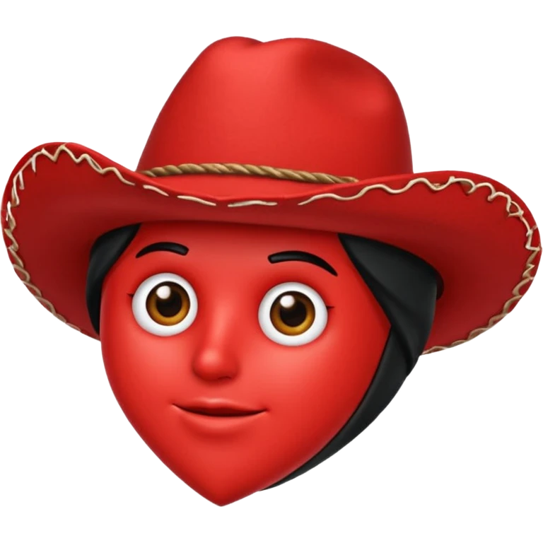 🫀ponle a este corazón un sombrero de vaquero color negro encima emoji