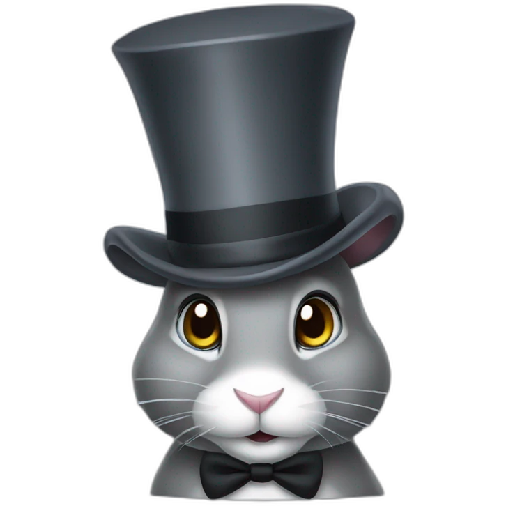 grey rabbit in top hat emoji