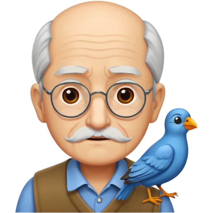 old man with bird emoji