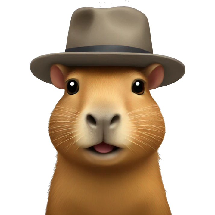 Capybara whit a hat emoji