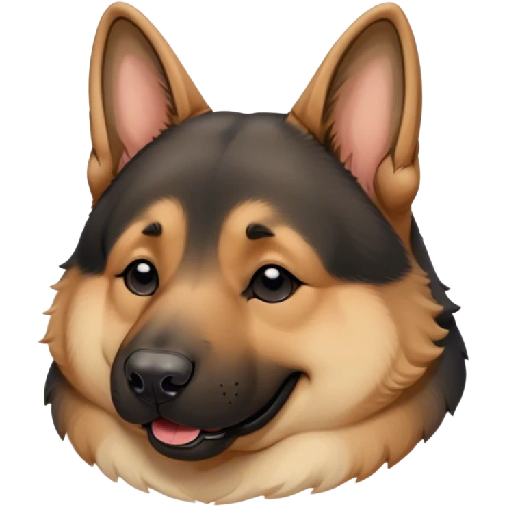 Cinematic Meme-Worthy Chubby Sleeping German Shepherd Portrait Emoji, Head resting peacefully with a blissful smile, showcasing a delightfully chubby build and a luxuriously thick tan and black coat, eyes shut in a serene nap, Simplified yet hilariously endearing features, highly detailed, glowing with a soft, drowsy light, high shine, relaxed and utterly lovable, stylized with an air of playful laziness, bright and heartwarming, soft glowing outline, capturing the essence of a comically sleepy guardian, so meme-worthy it feels like it could instantly become the next viral sensation of adorable slumber! emoji