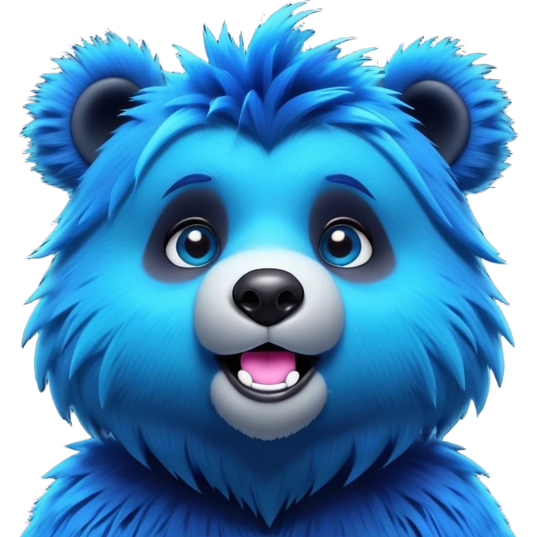 3D, adorable little Pixar style blue neon punk bear singing, ultra detailed, each lash, eye, and strand of fur is shown in stunning detail as though captured in a timeless photograph, rich textures, visually rich, so lifelike it feels like it could leap off the page at any moment emoji