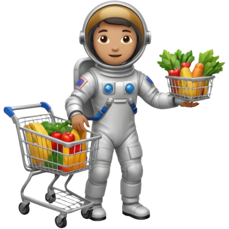 astronauta con carrito de supermercado emoji
