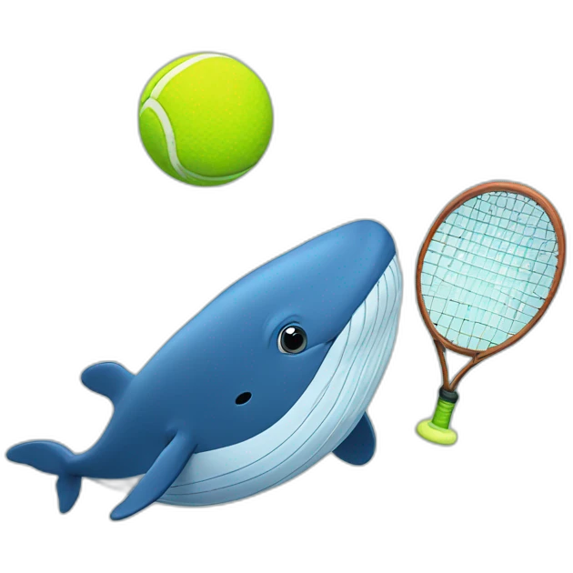 Blue whale playing tennis emoji