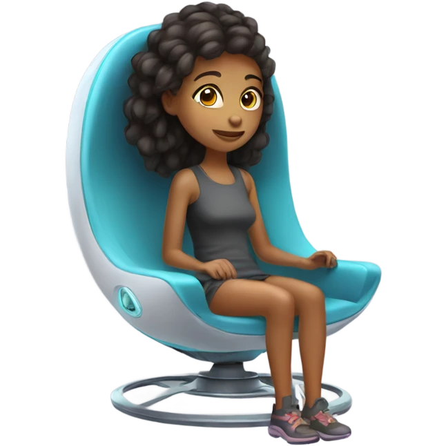 Girl sitting in hover chair of the future  emoji