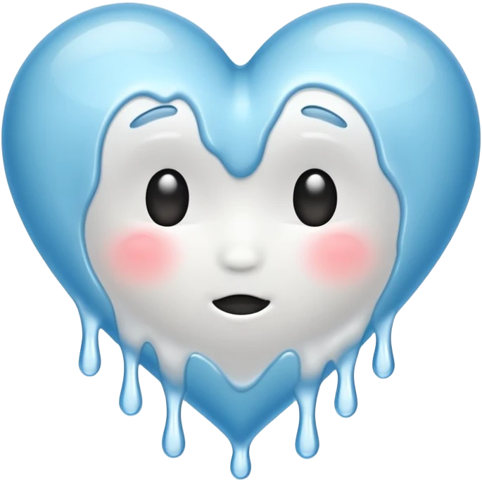 white heart melting (no face) emoji