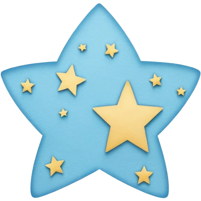 Matte Light blue starry cutout emoji
