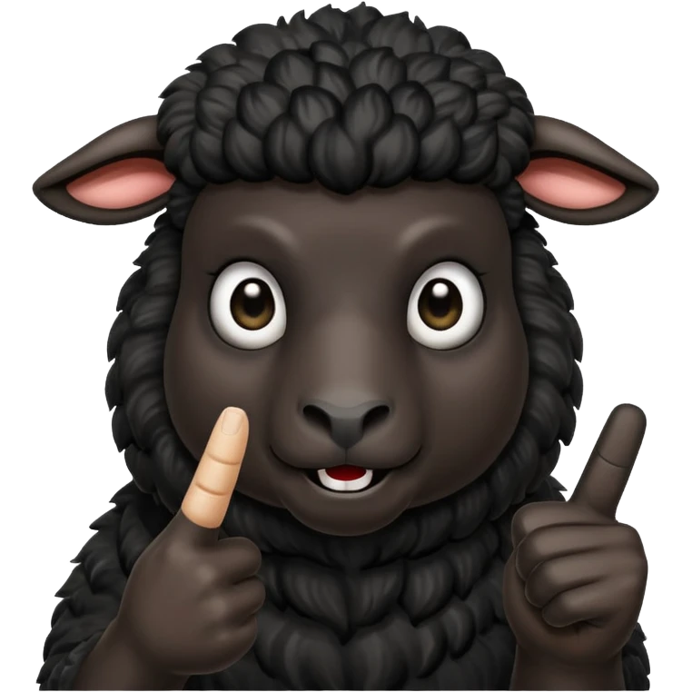 angery black sheep giving the middle finger emoji