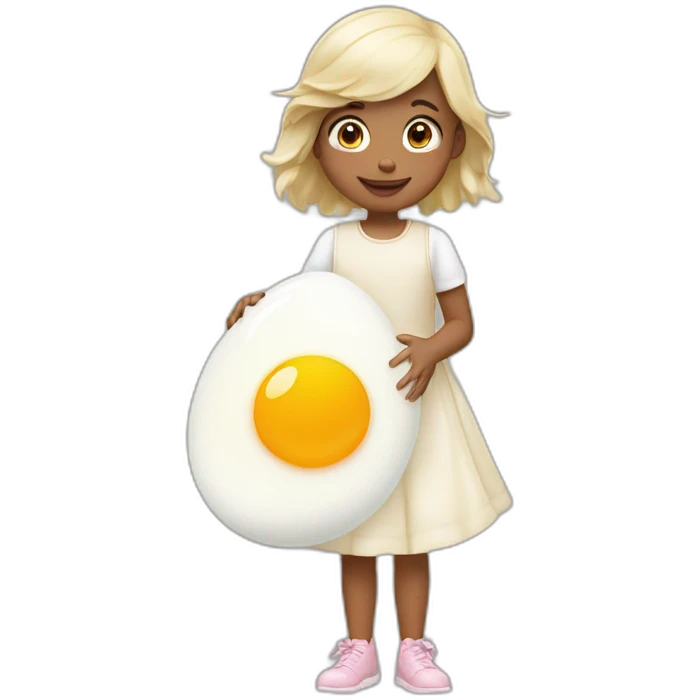 Egg whites with a little girl emoji