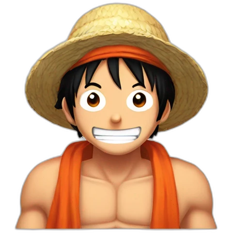 Luffy avec un bandeau orange emoji
