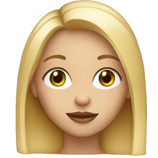 3/4 girl face blonde with wide set eyes emoji