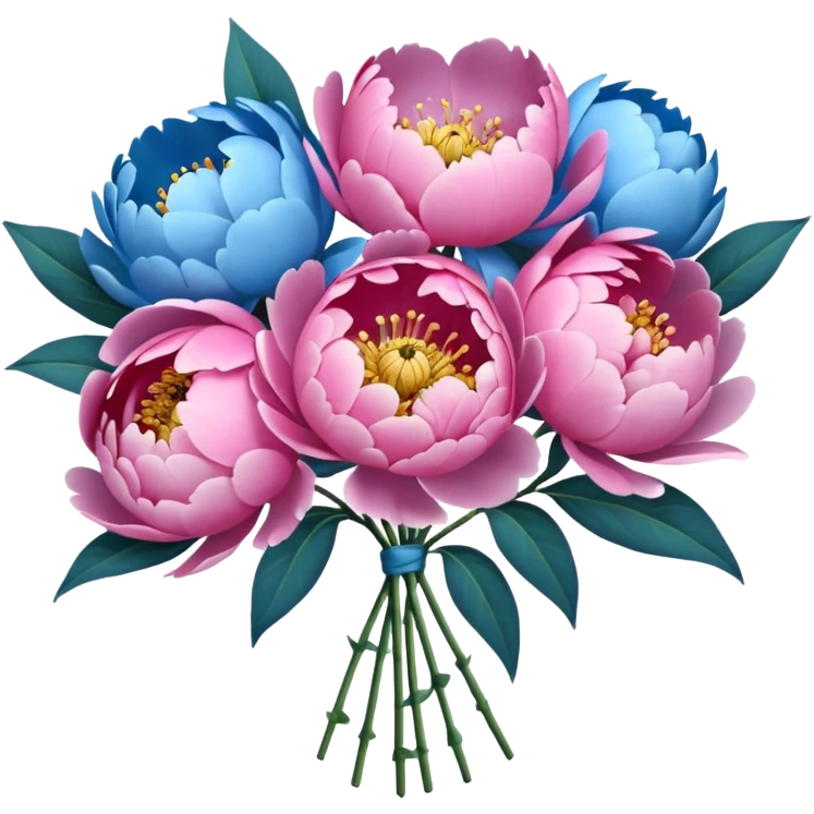 Boquet of flower peony sku blue  emoji
