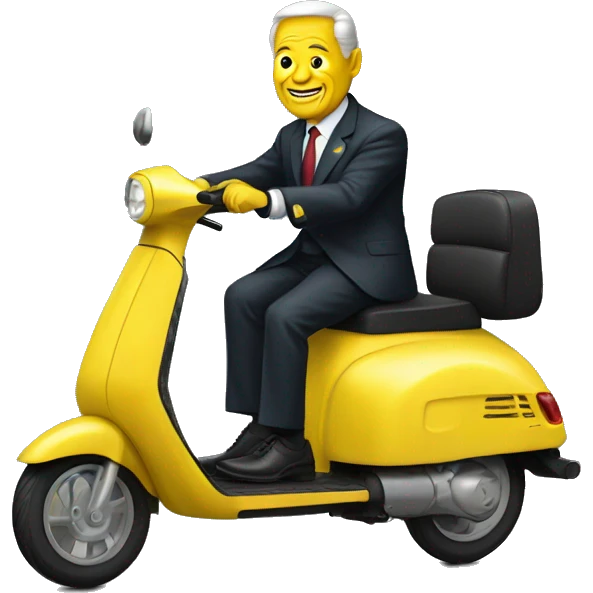 President on yellow electric scooter emoji