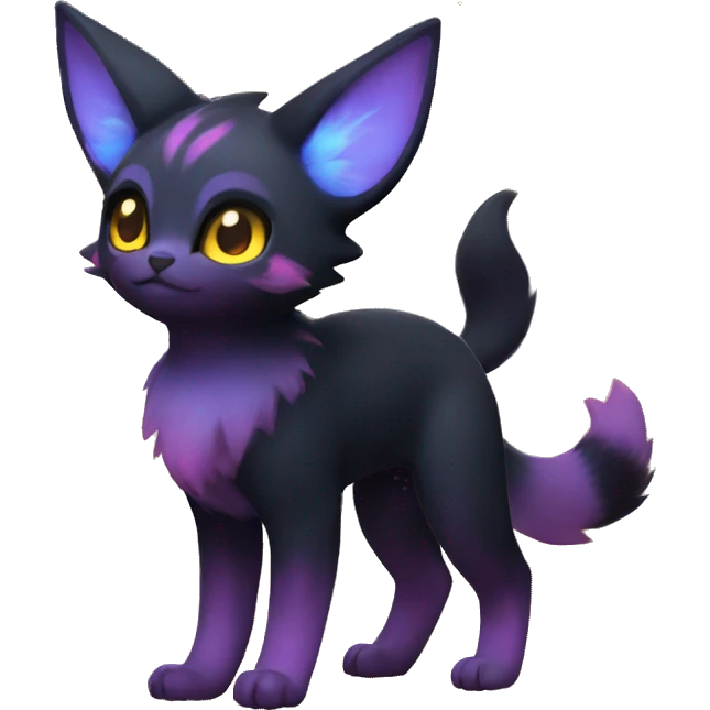 Nebula Umbreon-Litten full body emoji