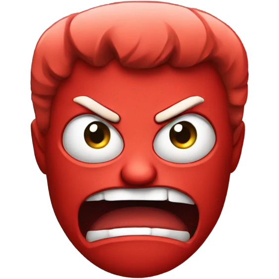 Red smartphone angry  emoji