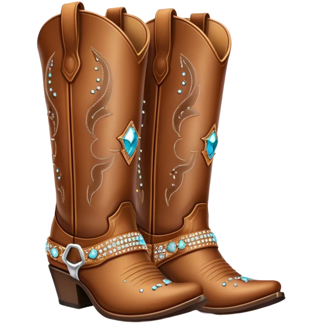 Rhinestone cowboy boots emoji