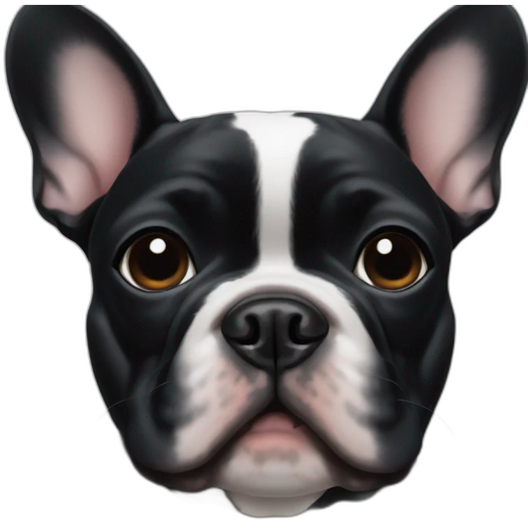 Black french bulldog face emoji