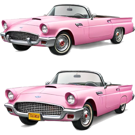 Pink Ford Thunderbird vintage  emoji
