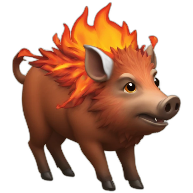 boar-with-flames emoji