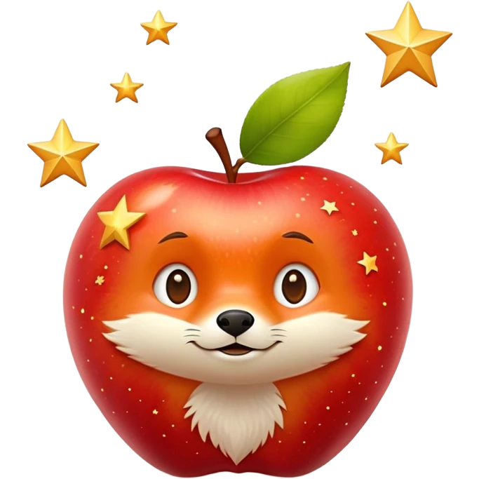 Apple with stars fantastic Mr fox emoji