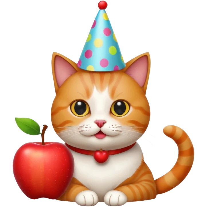 cat apple funny emoji