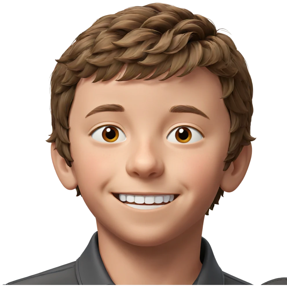 smiling boy with brown hair emoji