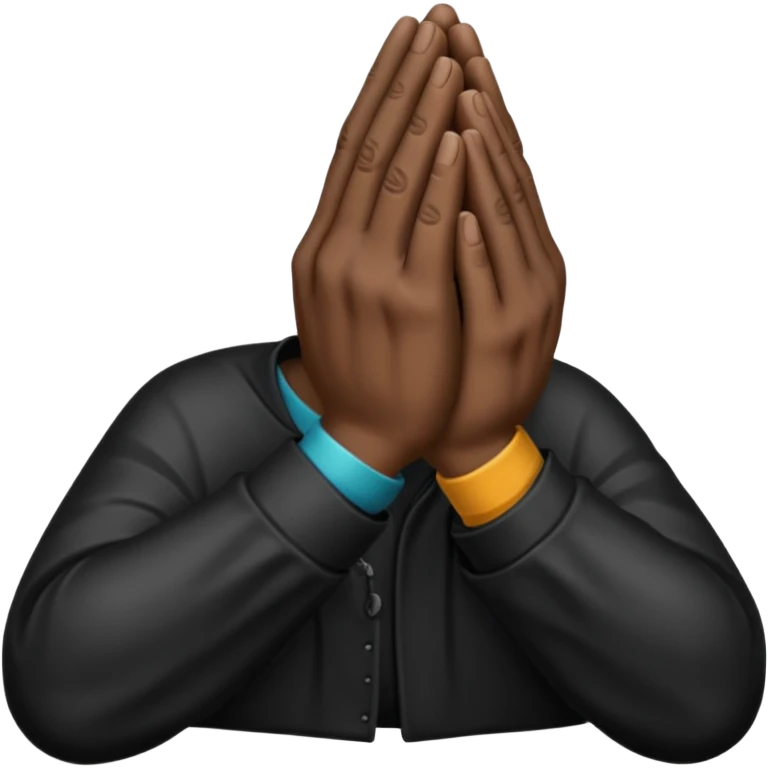 Black praying hand emoji