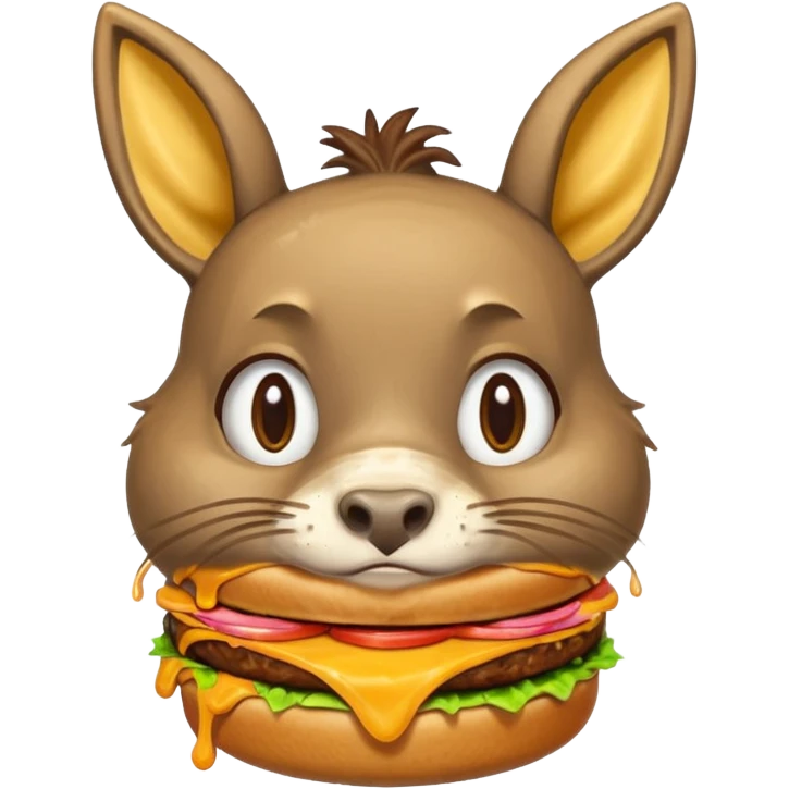 shit dripping of  donkey cat eating hamburgers emoji