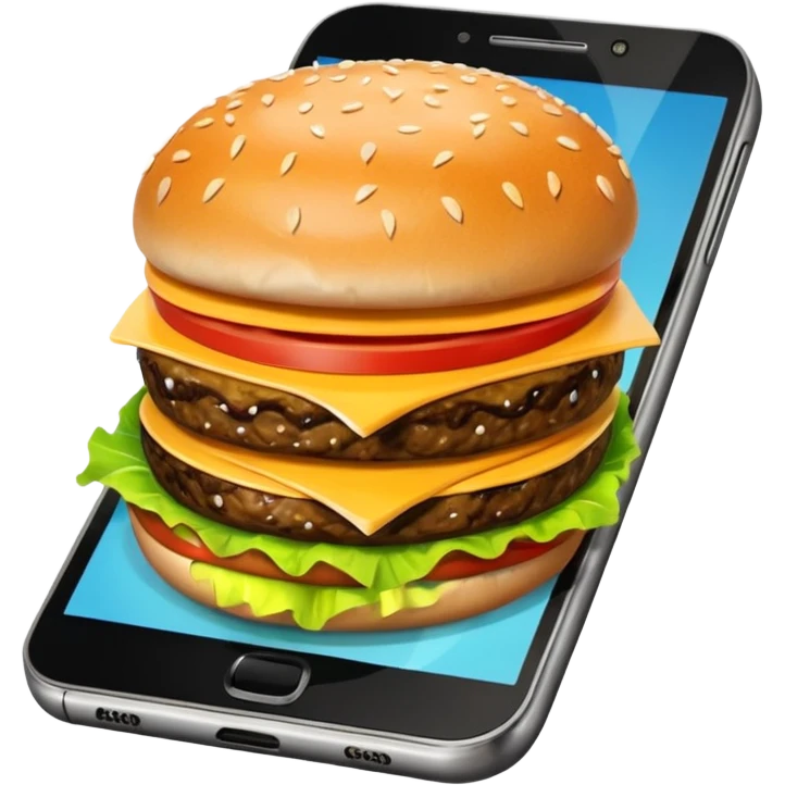 picture of a hamburguer inside of a phone emoji