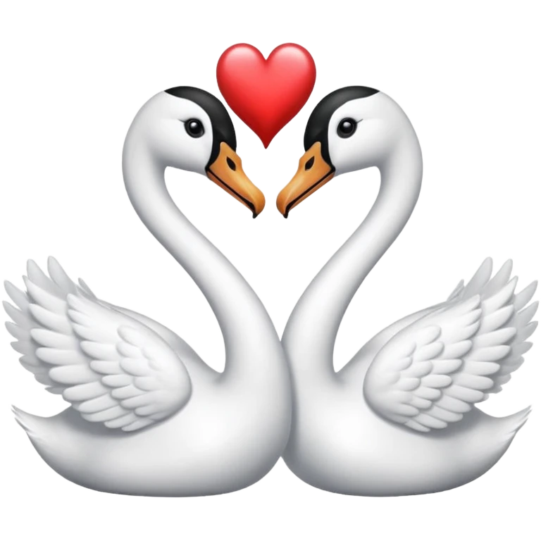 Dos cisnes  formando un corazón con sus cuellos  emoji
