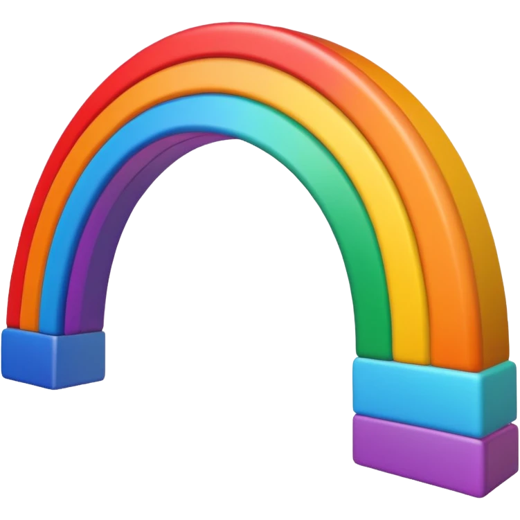 Rainbow extending beyond the frame emoji