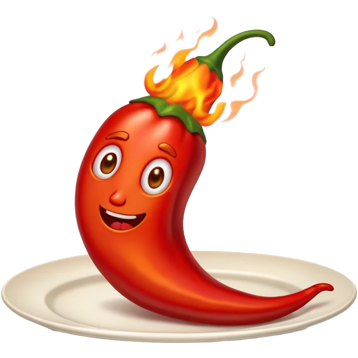 Flaming hot chilli burning on a playe emoji
