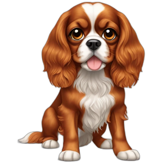 dog Cavalier King Charles Spaniel full height emoji