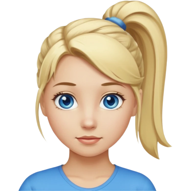 blonde girl pony tail emoji