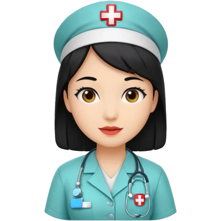 Nurse black hair emoji