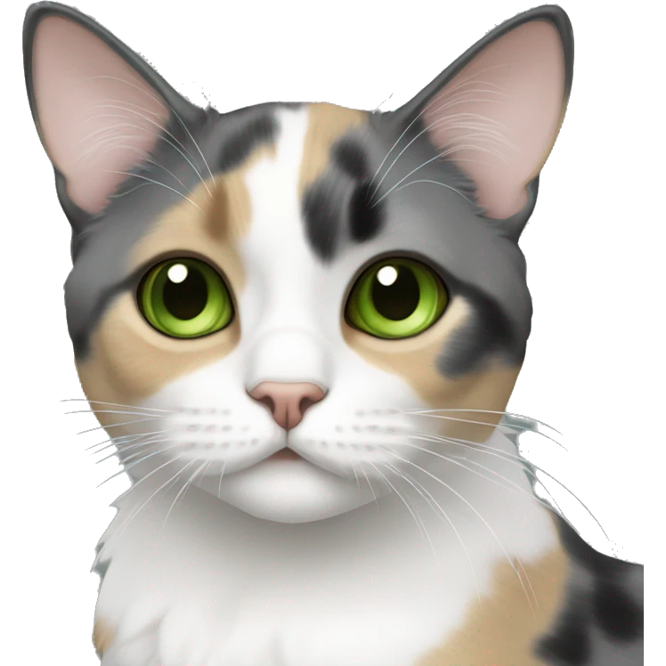 Dilute calico with green eyes laying emoji