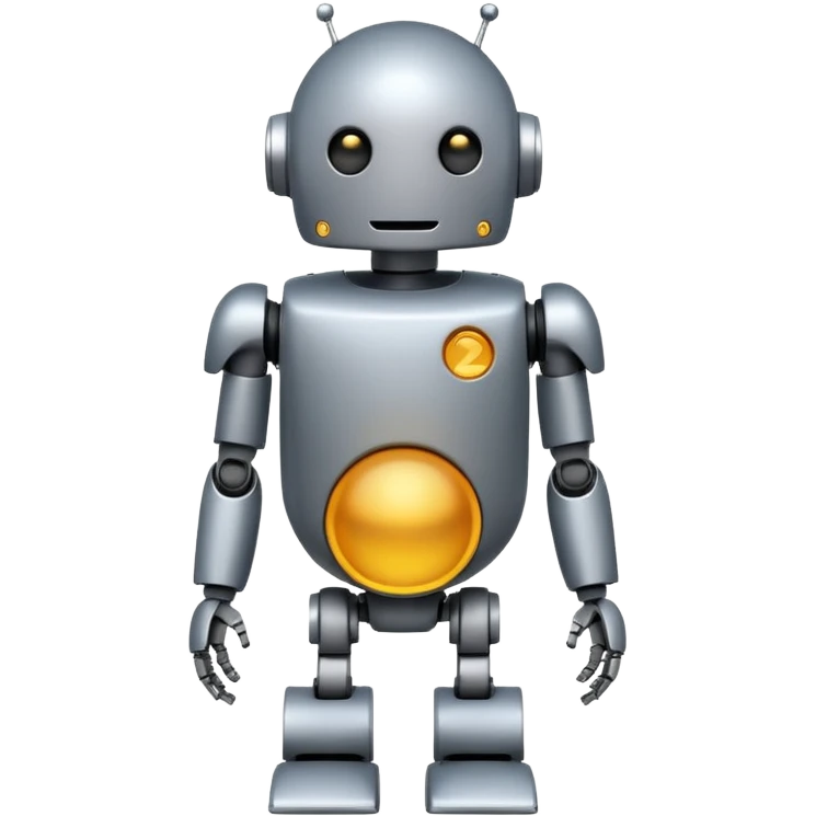 Pregnant male robot. Profile view. Facing left. 2 dimensional emoji style. As though it was made with microsoft paint. emoji