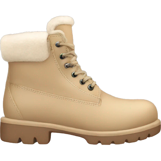 Beige aesthetic Winter Boots  emoji
