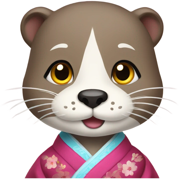 a otter face wearing traditional korean hanbok emoji