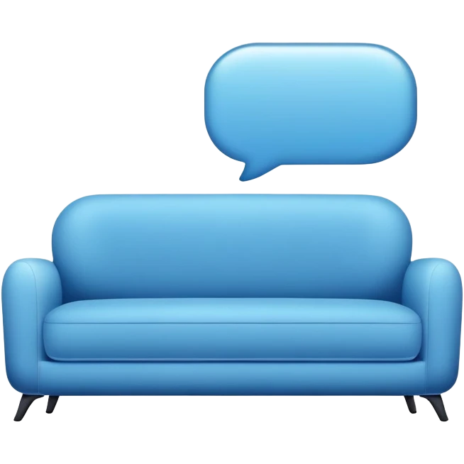 modern sofa with speech bubble emoji