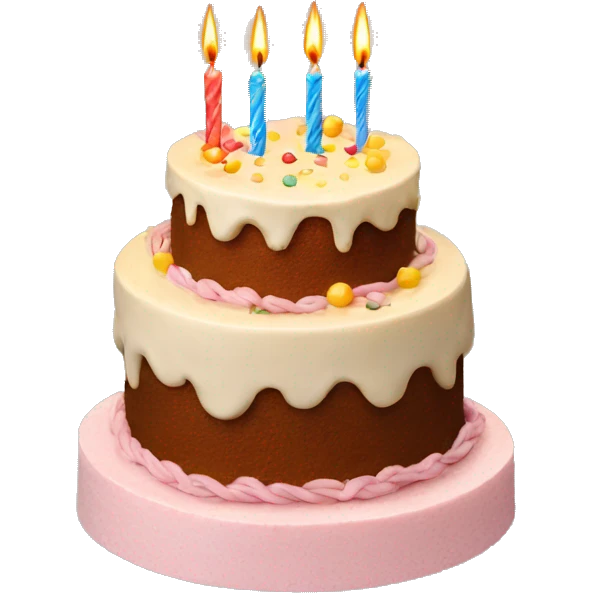 Cake with happy birthday  emoji
