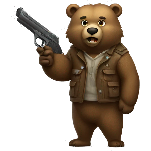 bear holding a gun emoji