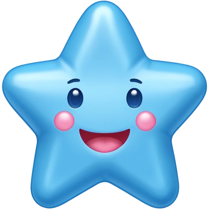 Blue bubblegum shaped as a star emoji