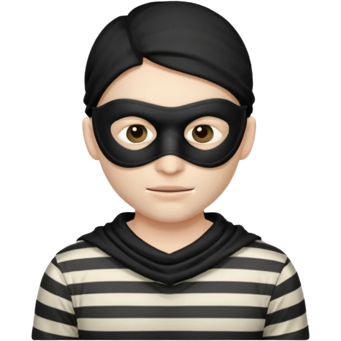 thief, with stripped shirt,thief mask. emoji