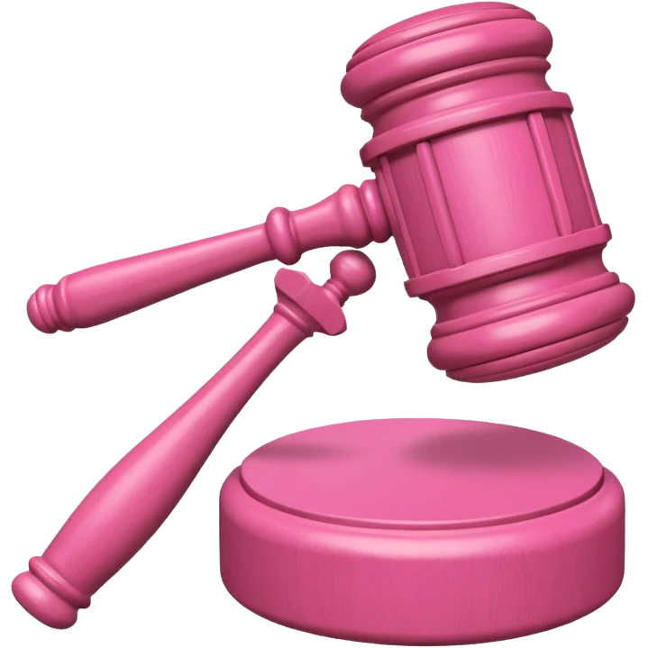 pink gavel and block emoji