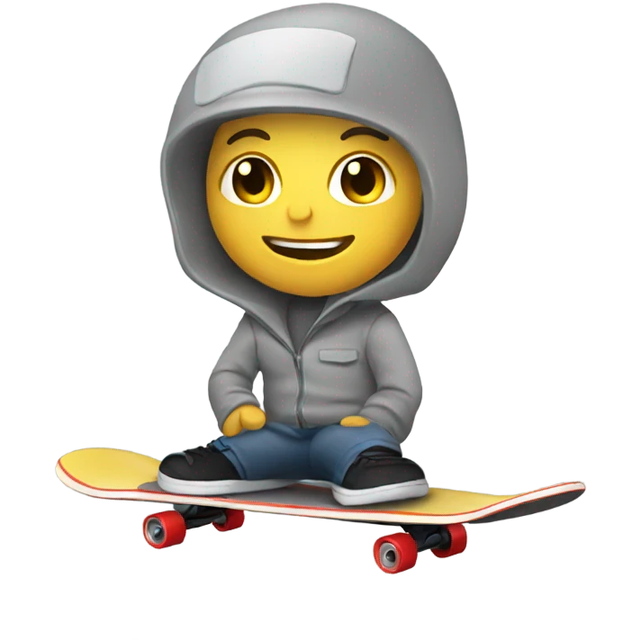 Grey skateboard  emoji
