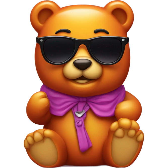 Gummy bear with sunglasses emoji