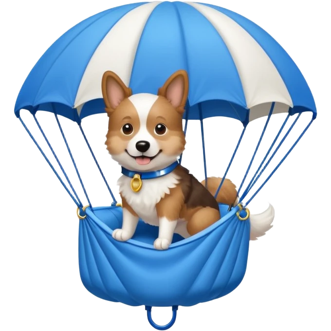dog riding blue parachute emoji