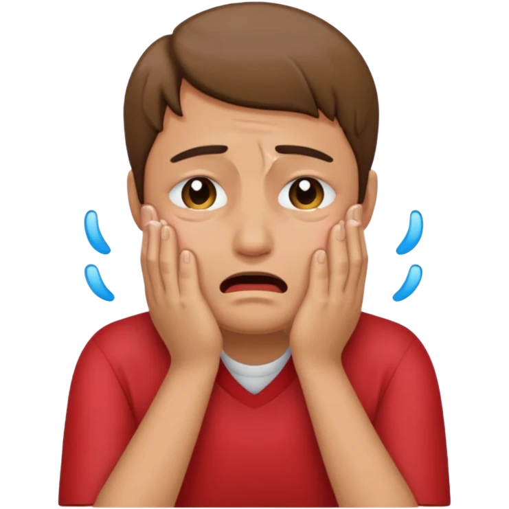 Chorando com as mão na cara emoji